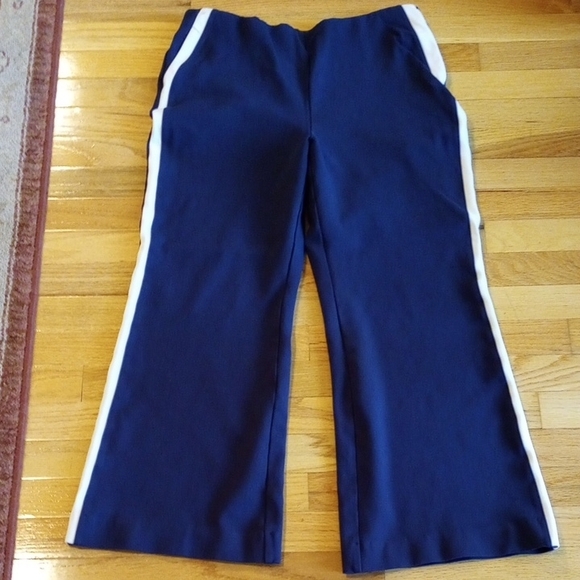 Chico's Navy Blue Pants with White Stripes - Picture 1 of 4